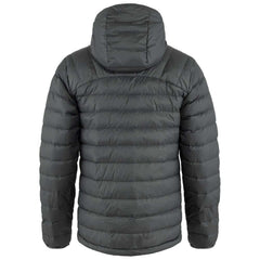 Fjällräven Expedition Pack Down Hoodie Basalt hood detail highlighting insulation and fit