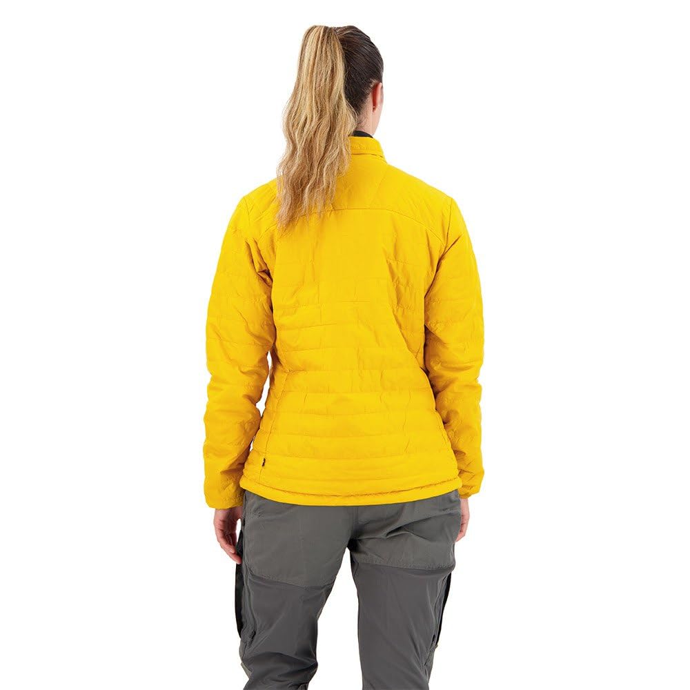 Fjällräven Expedition X-Latt mustard close-up shows recycled polyamide fabric