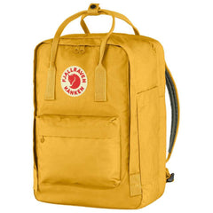 Fjällräven Kanken Laptop 15 side pocket view shows quick access to essentials