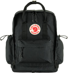 Fjällräven Kånken Outlong Black front view showing spacious main compartment for daily commuting.
