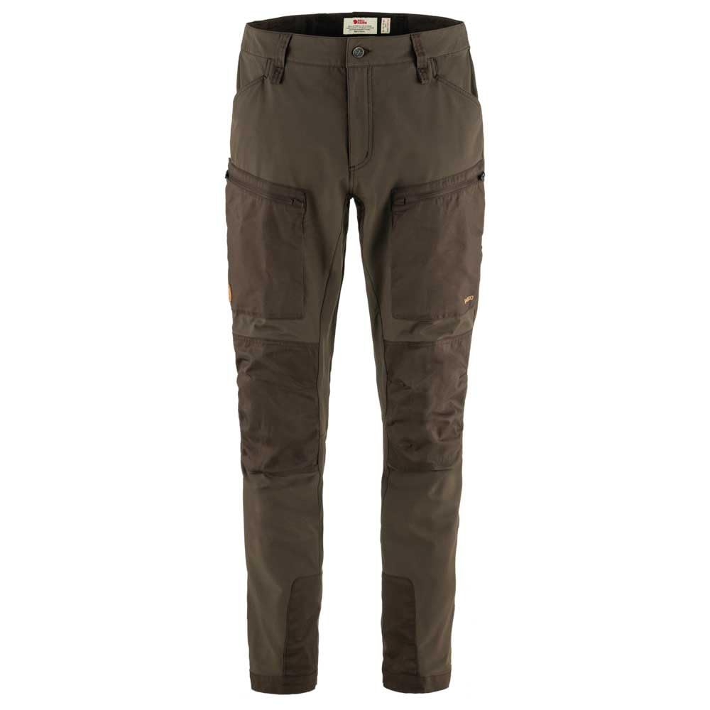 Fjällräven Keb Agile trousers front pocket for easy hike storage.