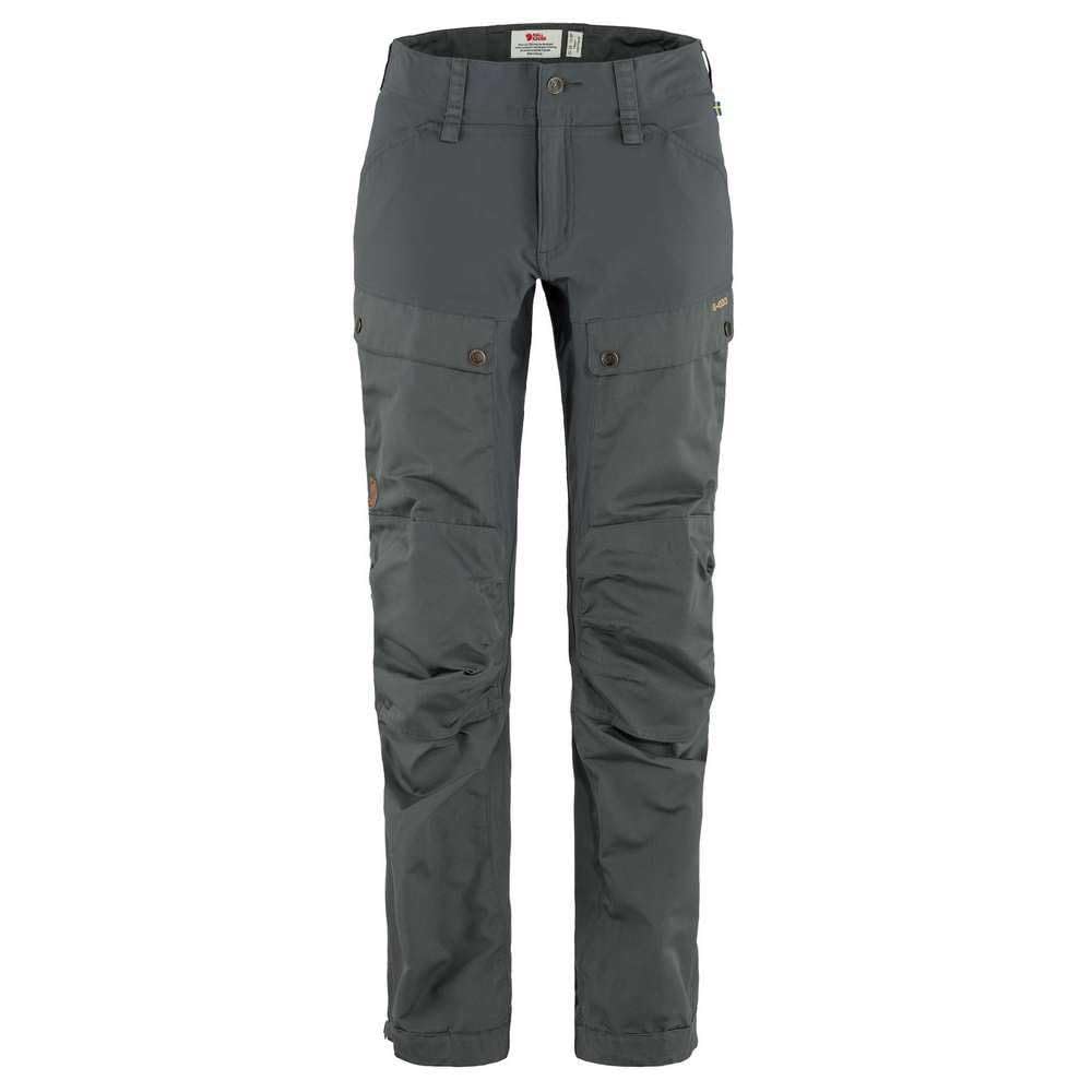 Fjällräven Keb Curved Women's Trouser Basalt front view offers all-day trekking comfort.