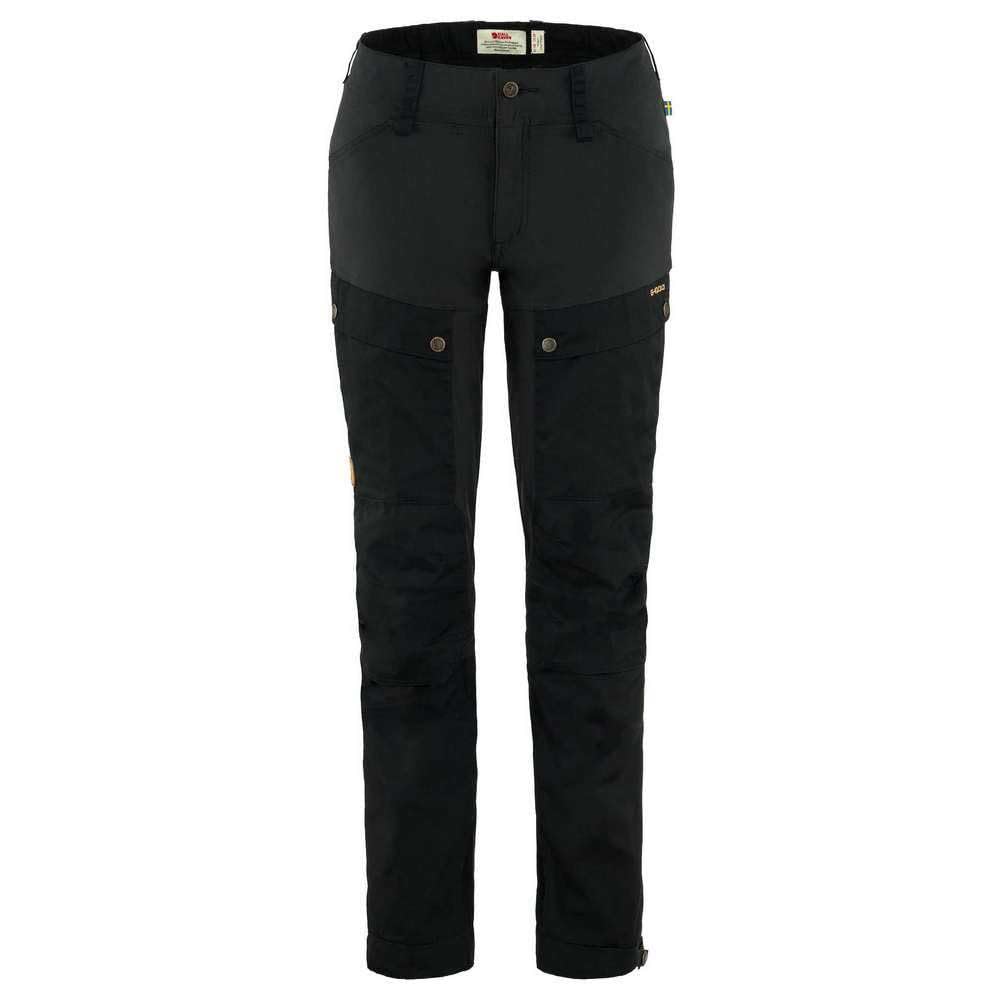 Fjällräven Keb Curved Women's Trouser black front view highlighting curved fit