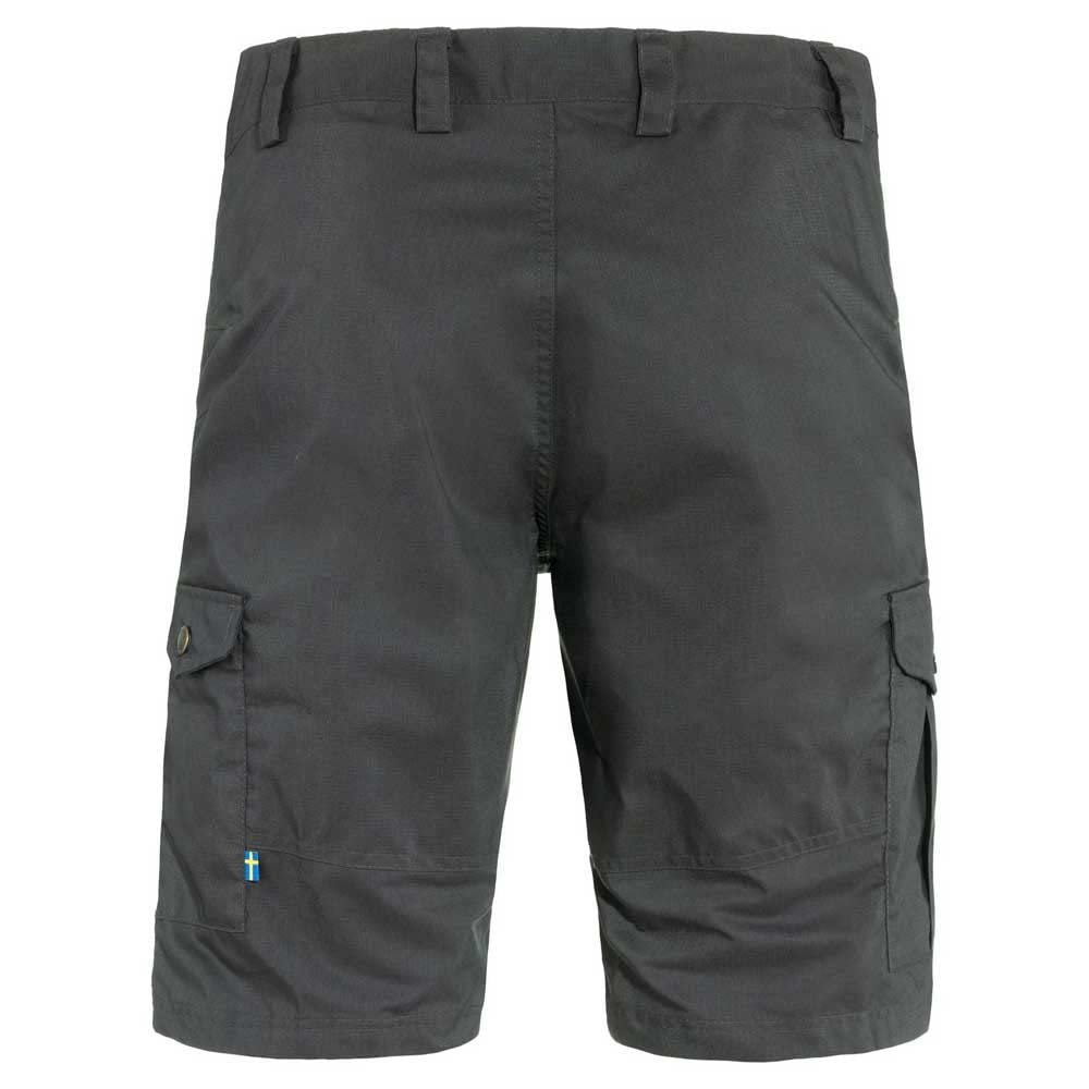 Fjällräven Vidda Pro Lite Shorts rear-pocket closeup, highlighting reinforced fabric for durability.