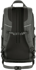 Fjällräven Skule 28 backpack side view in basalt highlighting hydration compatibility and straps.