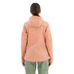 Stina Jacket fixed hood sits snugly for reliable weather protection.