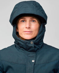 Fjällräven Stina padded jacket hand pockets provide secure storage on hikes