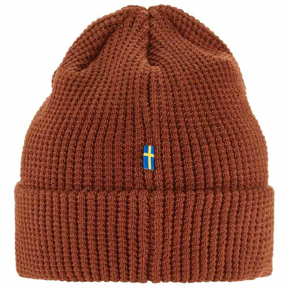 Fjällräven Tab Hat Beanie Autumn Leaf side profile for versatile styling.