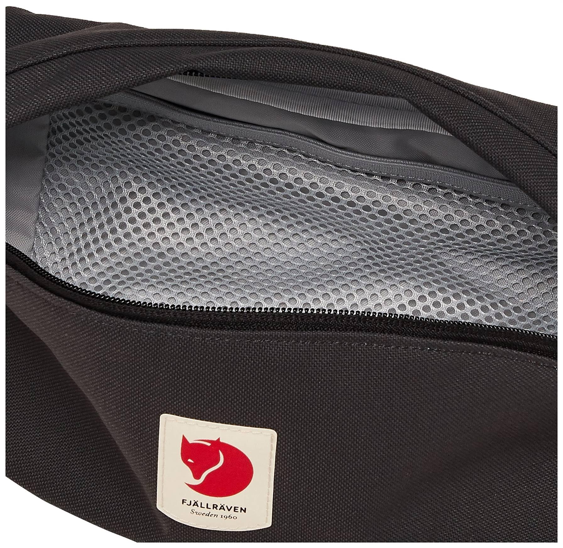 Fjällräven Ulvö Hip Pack Medium reflective logo improves visibility.