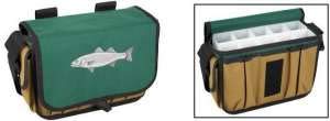 FJN Deluxe Striper Tackle Surf Bag SC 7500 with front flap embroidered striped bass for organized gear