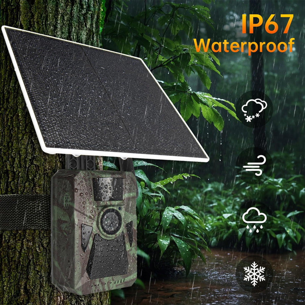 FKPCAM Solar 4G trail camera night vision in dusk monitoring
