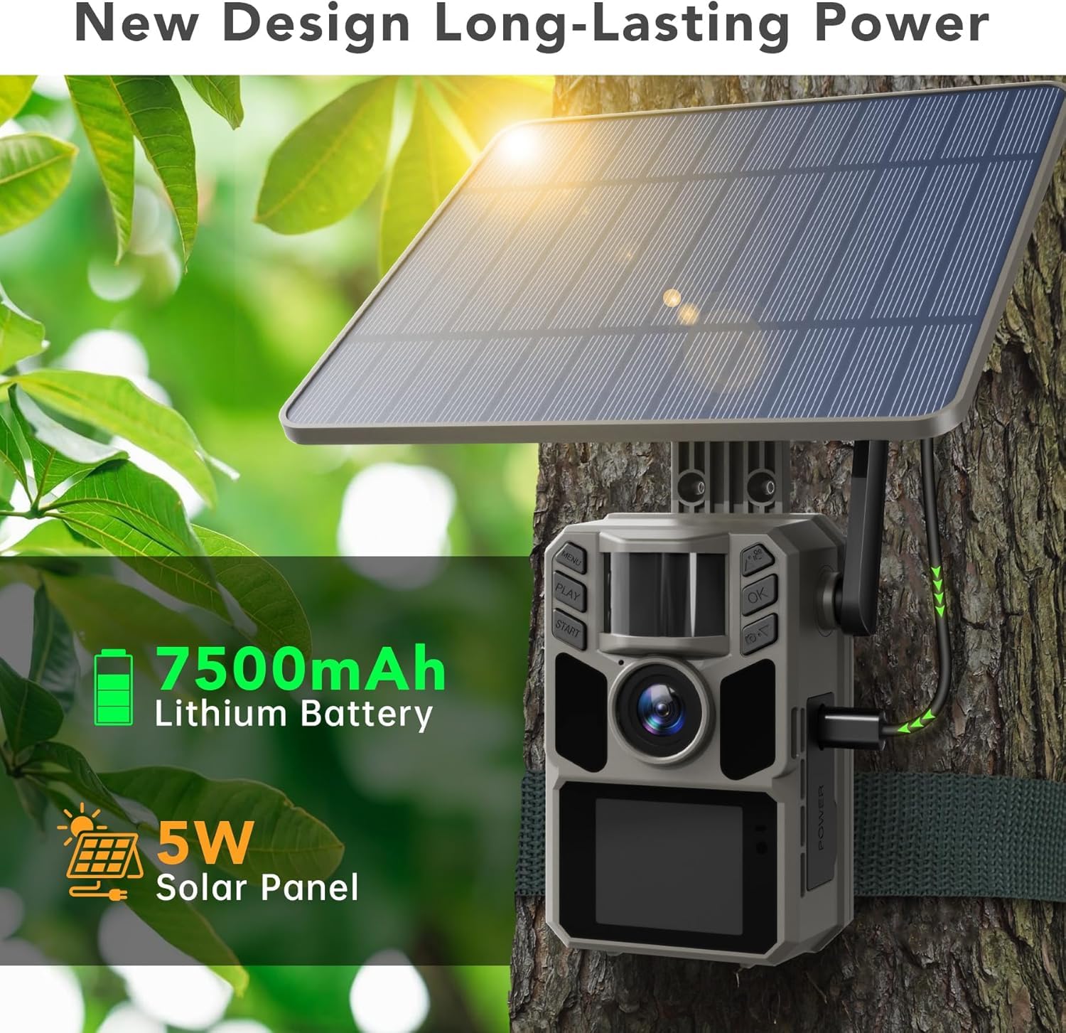 FKPCAM Trail Camera 7500mAh battery supports longer field operation