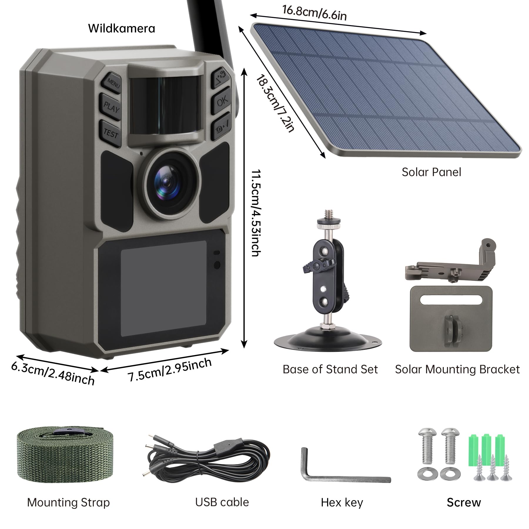 FKPCAM trail camera includes memory card and mounting bracket for quick deployment.