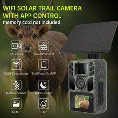 FKPCAM Trail Camera solar panel and built-in battery enable extended field operation.