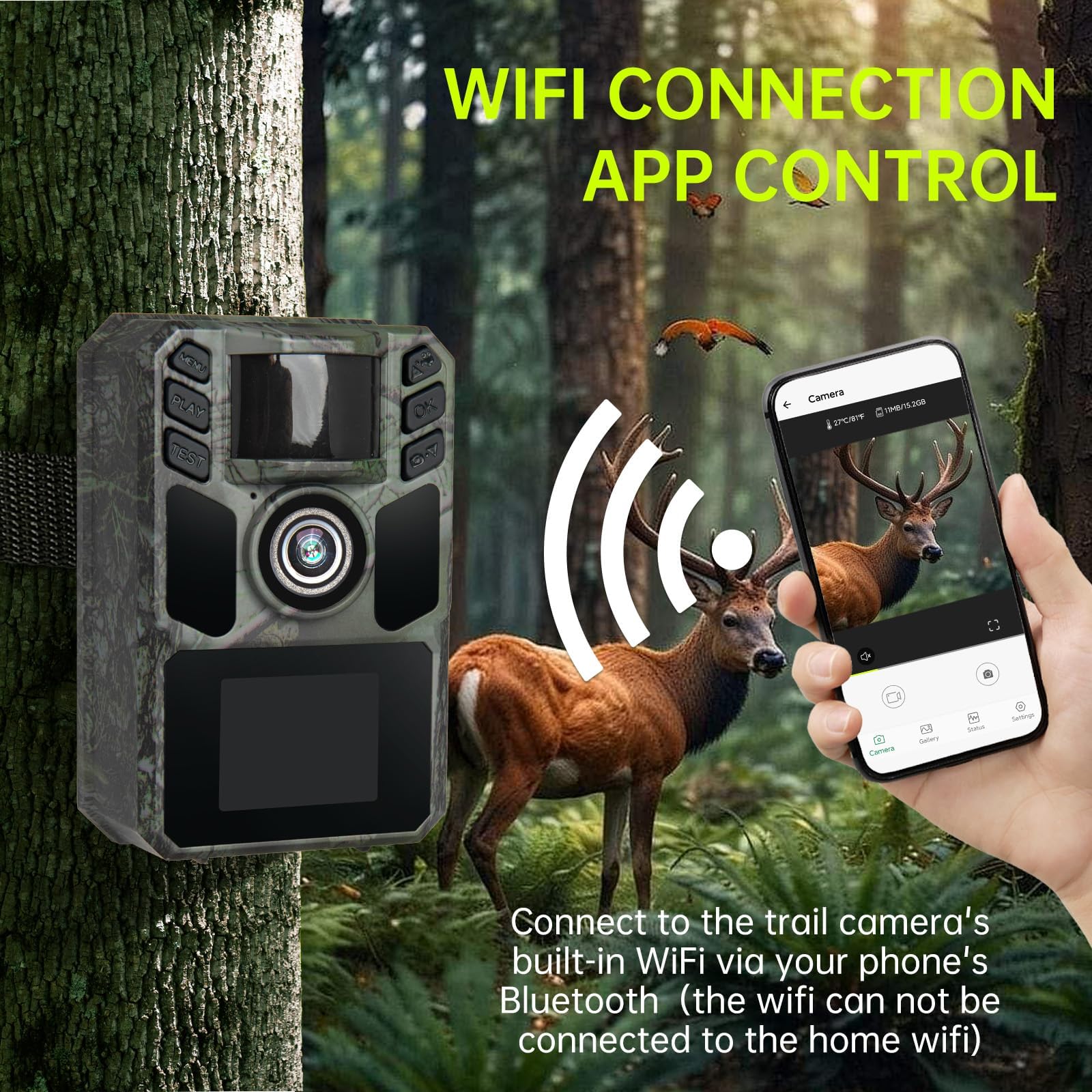 FKPCAM Wide-angle lens captures broad wildlife scenes in a single shot.