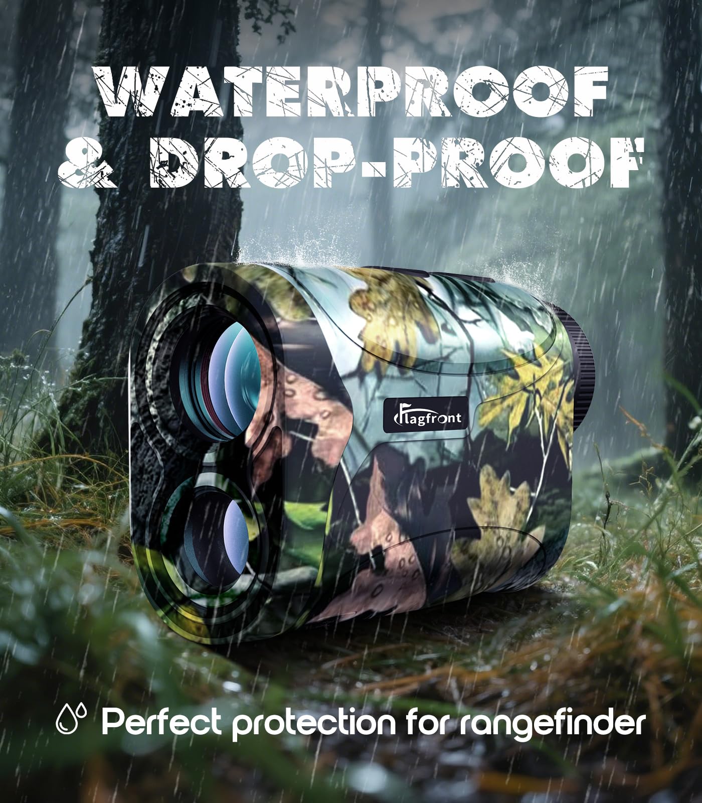 Flagfront rangefinder angle and distance mode aids precise shots.