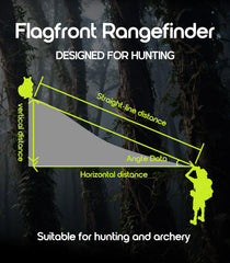Flagfront rangefinder waterproof shell withstands rain during hunts.