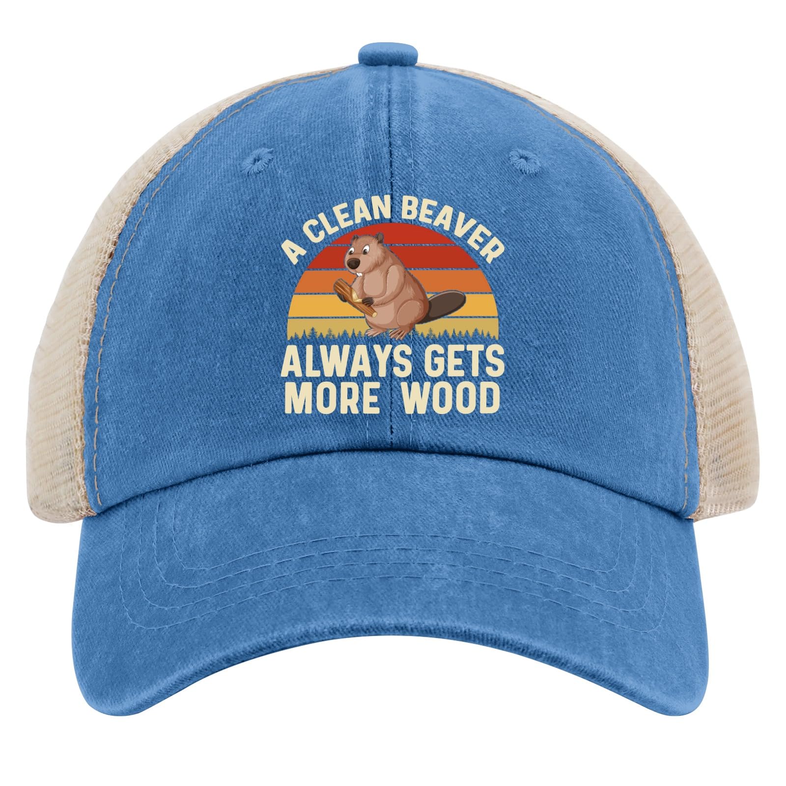 FLALORI clean beaver hat in lake blue front view for everyday wear and versatile styling.