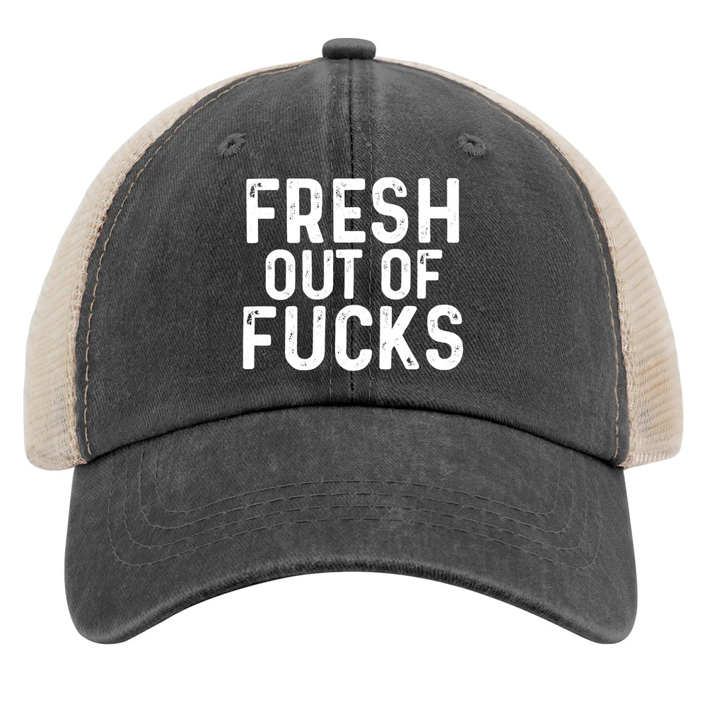 FLALORI Fresh Out of Fucks hat front view for casual streetwear appeal