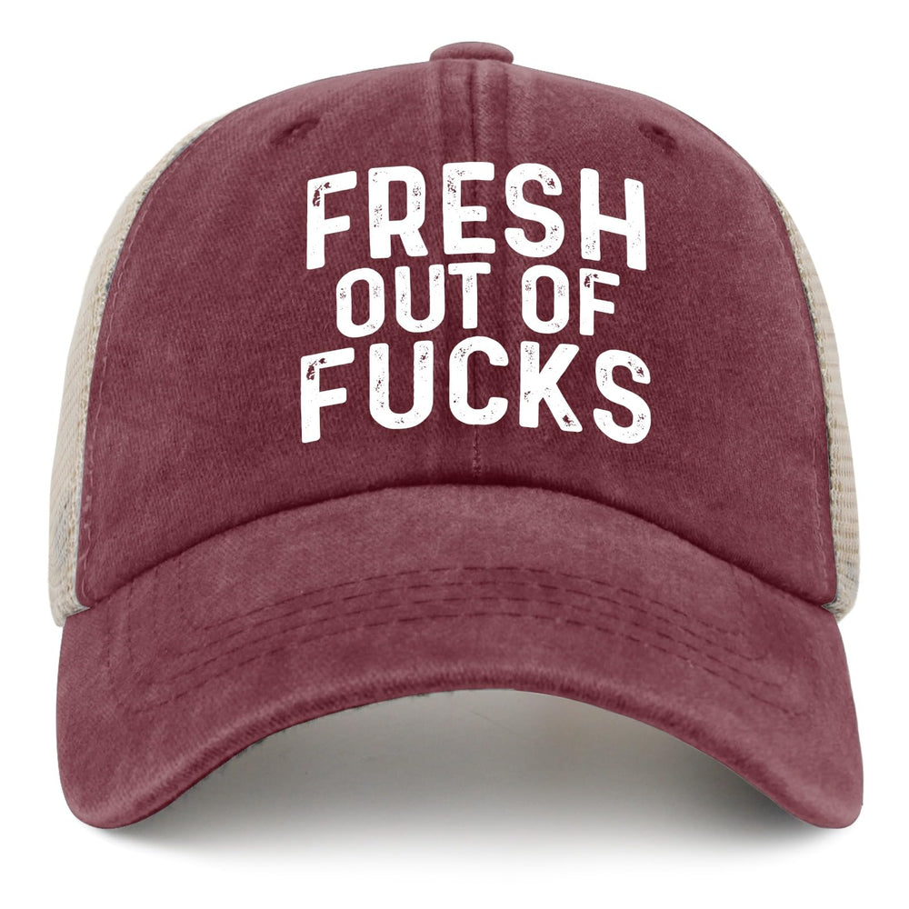FLALORI Fresh Out of Fucks hat red urban outfit pairing