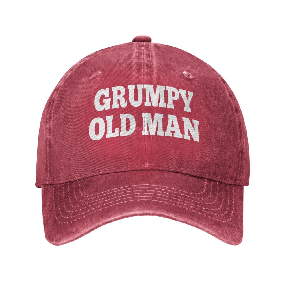 FLALORI Grumpy Old Man hat for women in red, distressed 90s style, ideal for casual everyday wear.