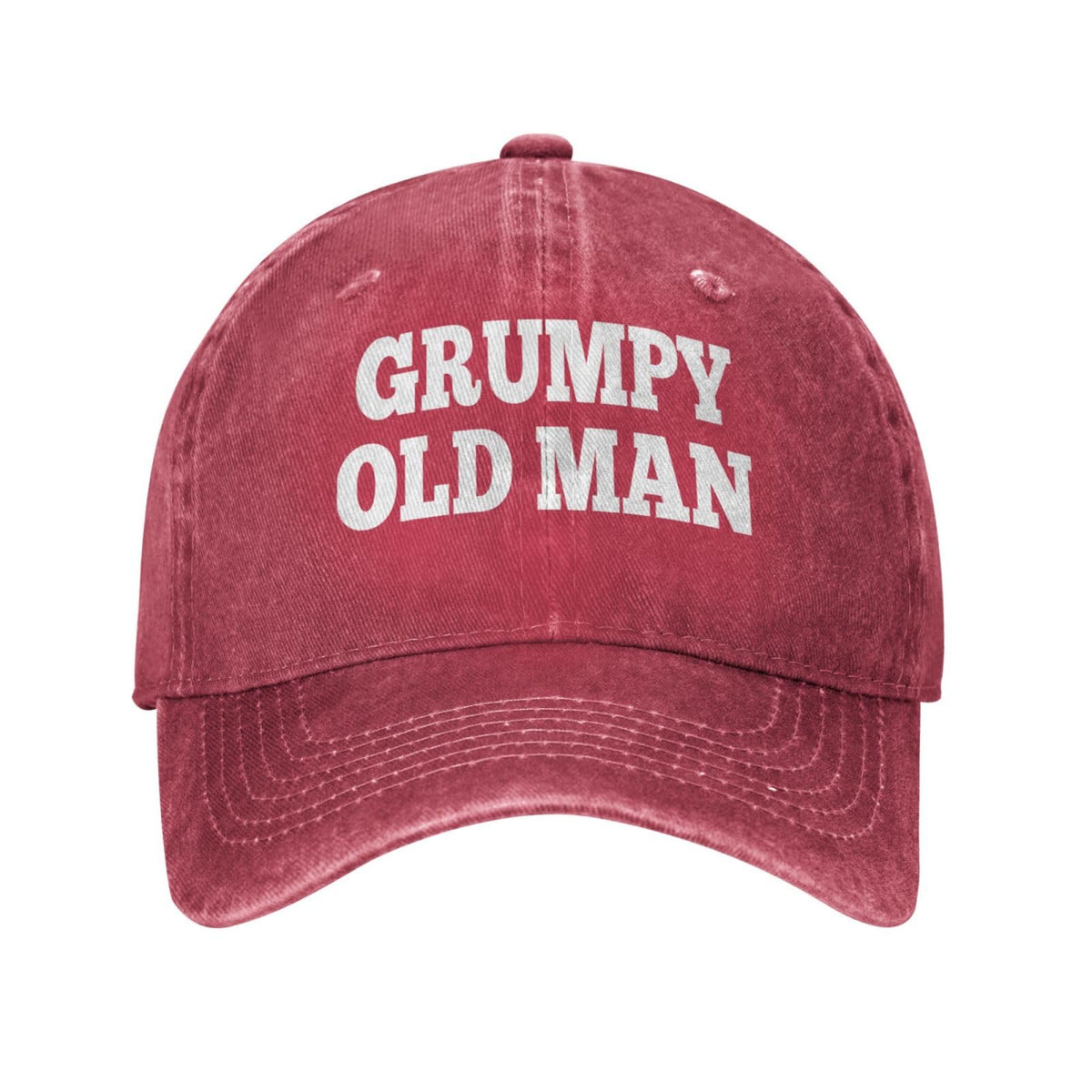 FLALORI Grumpy Old Man hat for women in red, distressed 90s style, ideal for casual everyday wear.