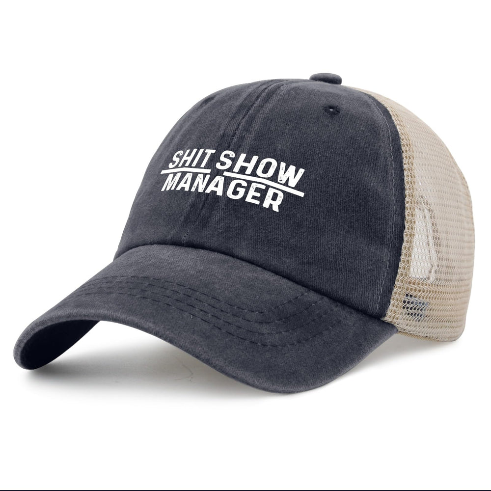FLALORI Shit Show Manager Hat back mesh view for all-day comfort.