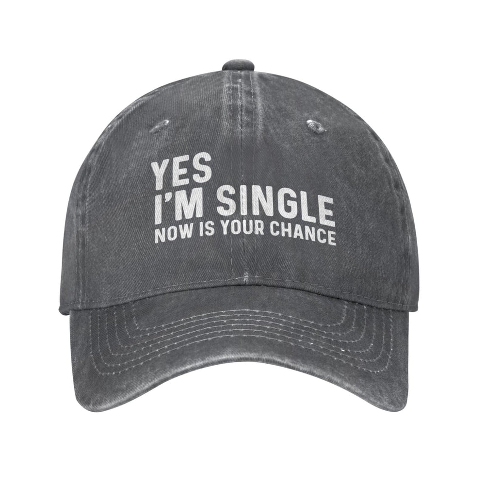 FLALORI Yes I'm Singles Now hat front view in deep heather, versatile casual wear.