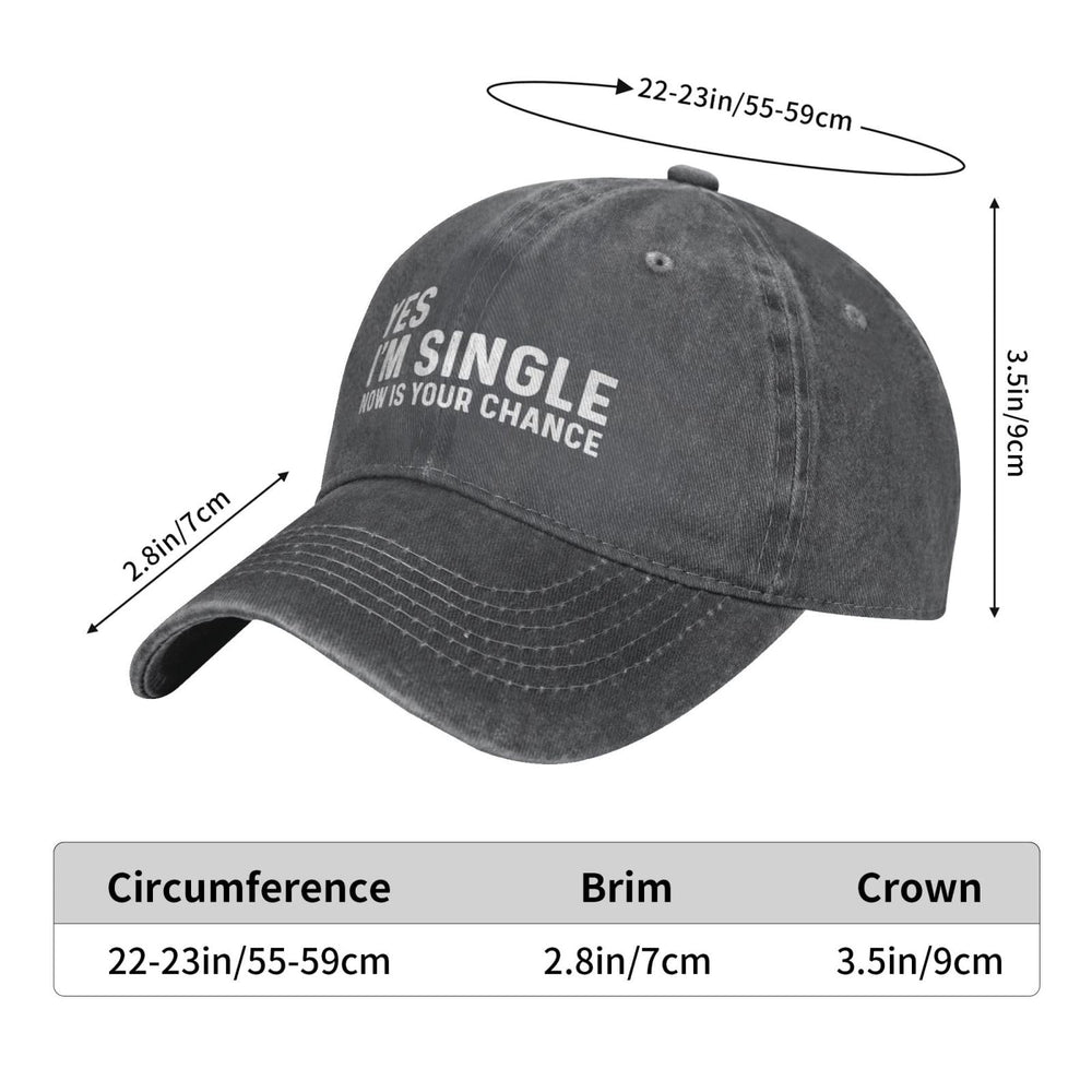 FLALORI Yes I'm Singles Now hat worn during outdoor adventures and daily commutes.