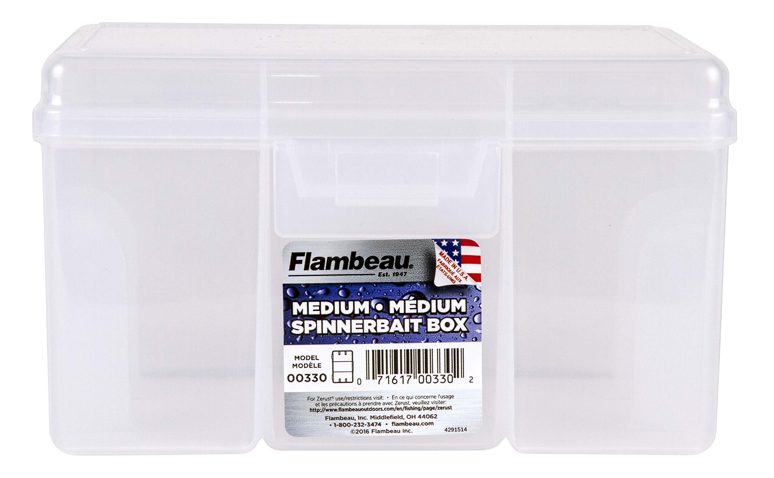 Flambeau 89-piece kit interior showing storage and included hooks, bobbers, and stringer.