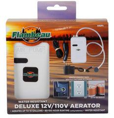 Flambeau 6082FA includes adapters for 12V and 110V use during transport.