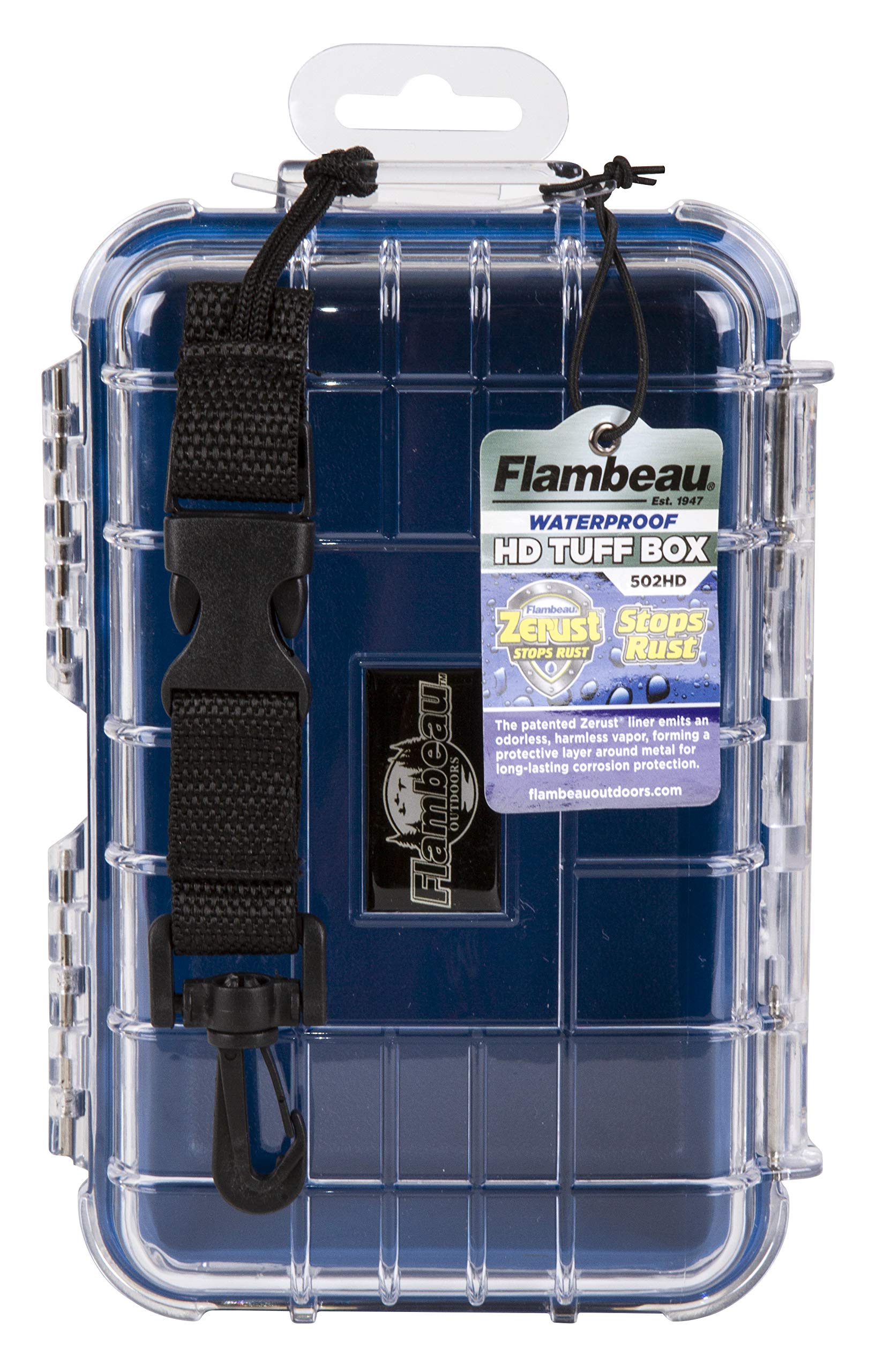 Flambeau 502HD interior reveals Zerust liner for corrosion resistance.