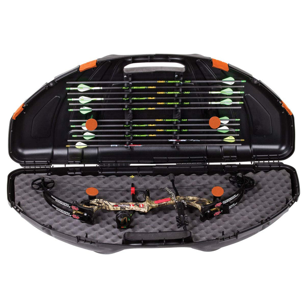 Flambeau Safe Shot Bow Case interior convoluted foam cushions the bow.