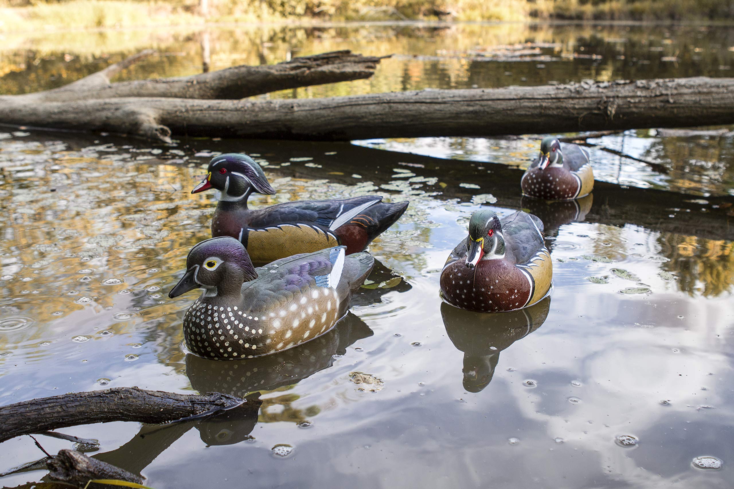 15.5-inch Drake and 14-inch Hen decoys included in the 6-pack