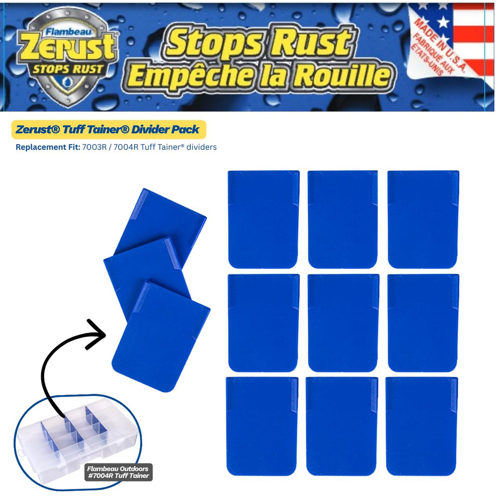 Flambeau Tuff Tainer with Zerust dividers demonstrates secure, corrosion-free storage.