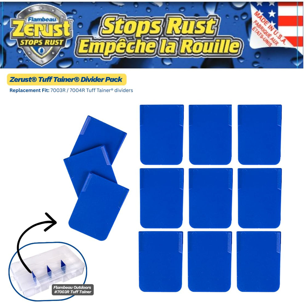 Zerust-infused polymer protects metal tackle from rust in storage.