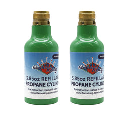 Flame King 1/4-lb empty propane tank—refillable for camping and torches.