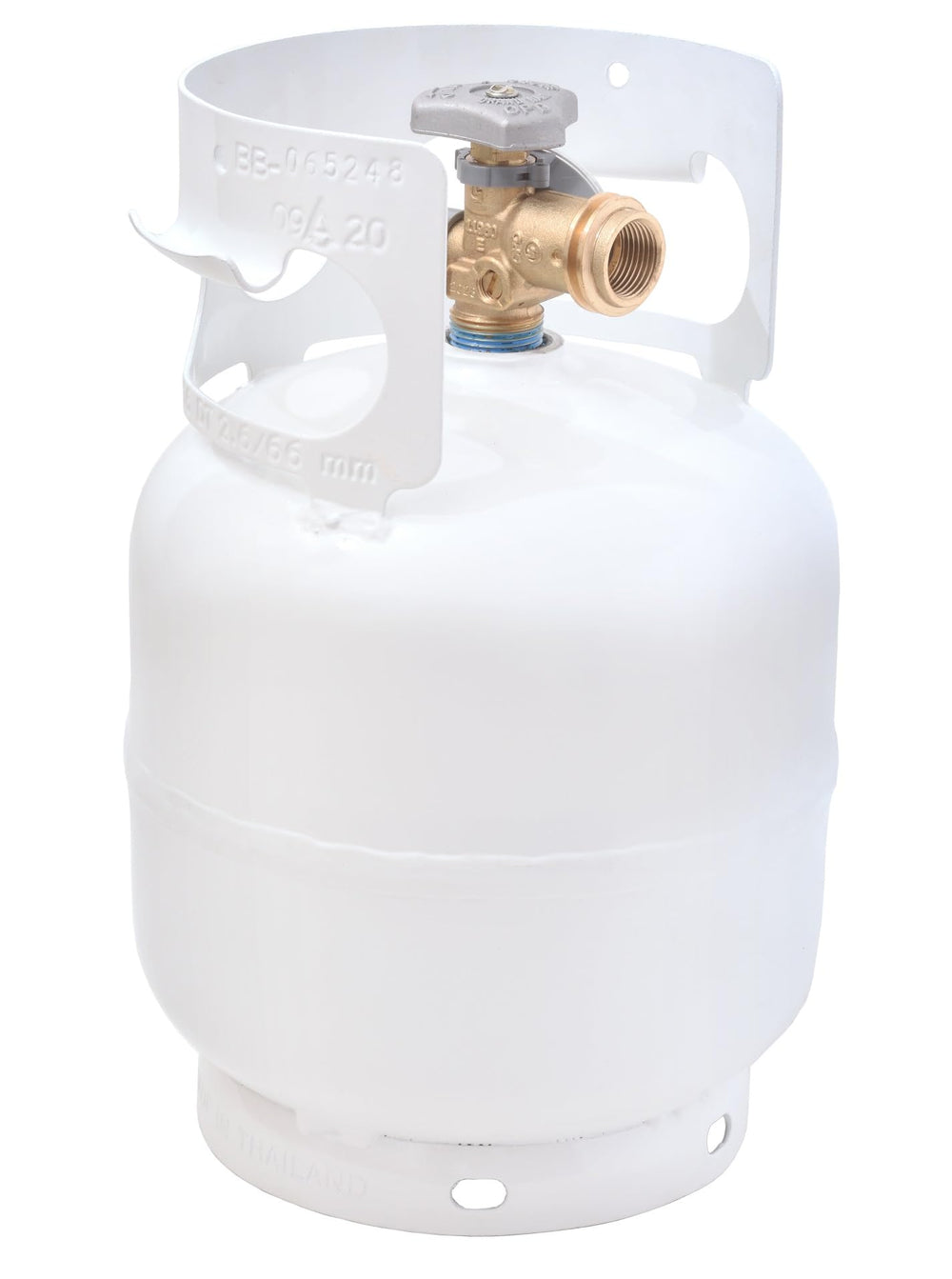 Flame King YSN5LB tank beside a backpack for easy transport.