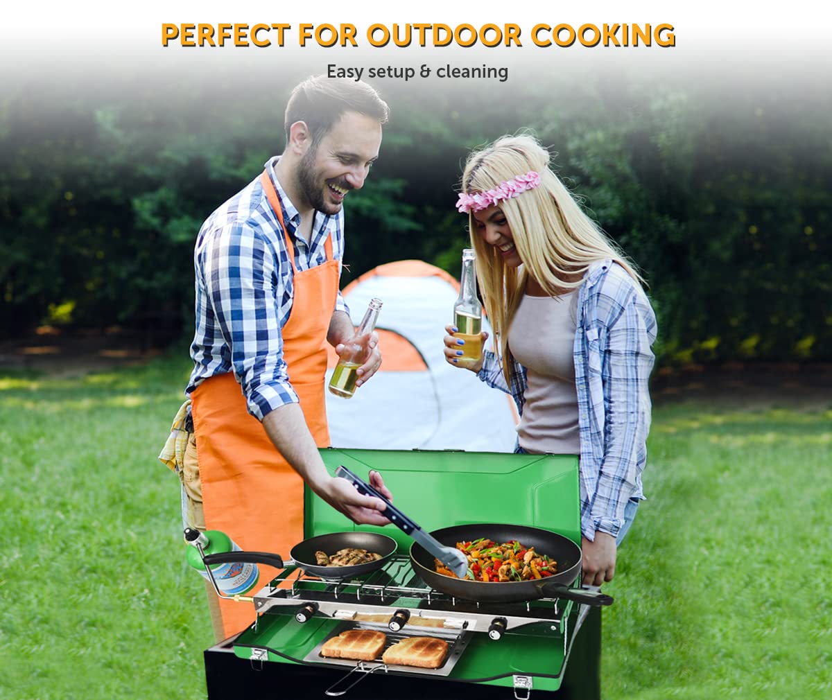 Flame King YSNBBQ-136M propane compatibility with 1lb bottles.