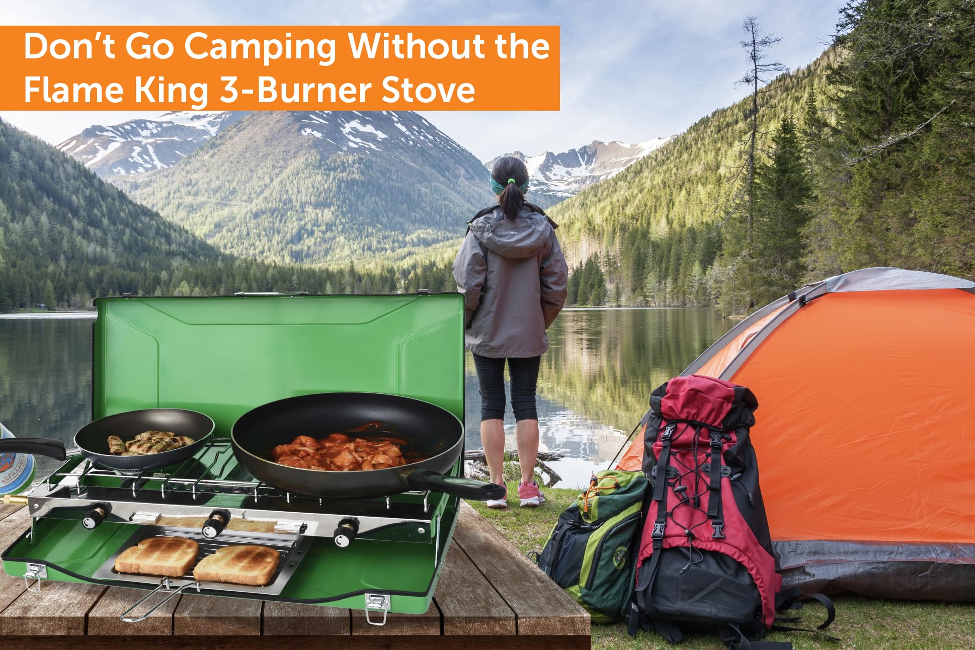 Flame King YSNBBQ-136M cooking surface highlights ample 21x9 inch area.