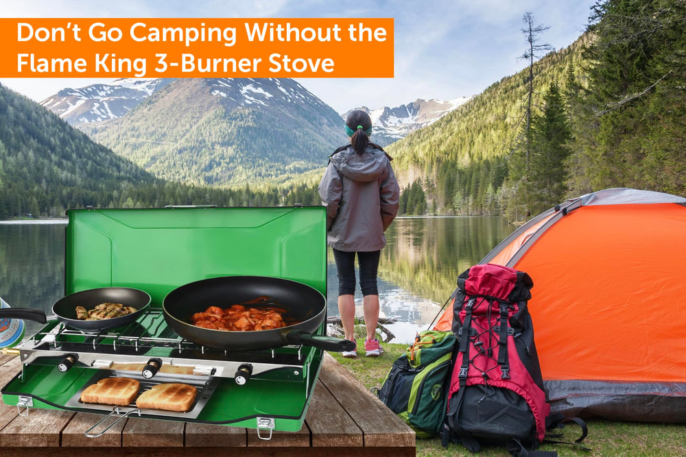 Flame King YSNBBQ-136M cooking surface highlights ample 21x9 inch area.