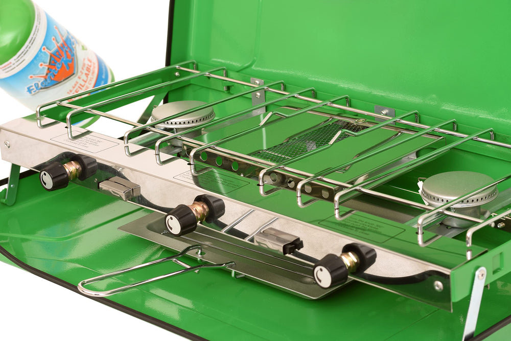 Flame King YSNBBQ-136M toast tray in use for quick snacks.