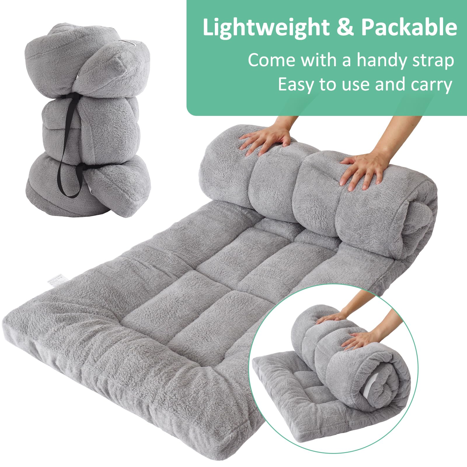 Flantree Extra Thick Camping Mattress Pad in tent setup delivers cloud-like comfort.