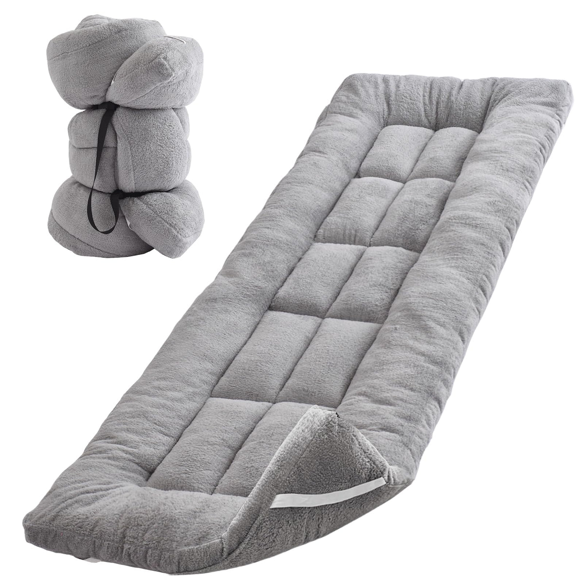 Flantree Lambswool Camping Mattress Pad close-up shows plush warmth.