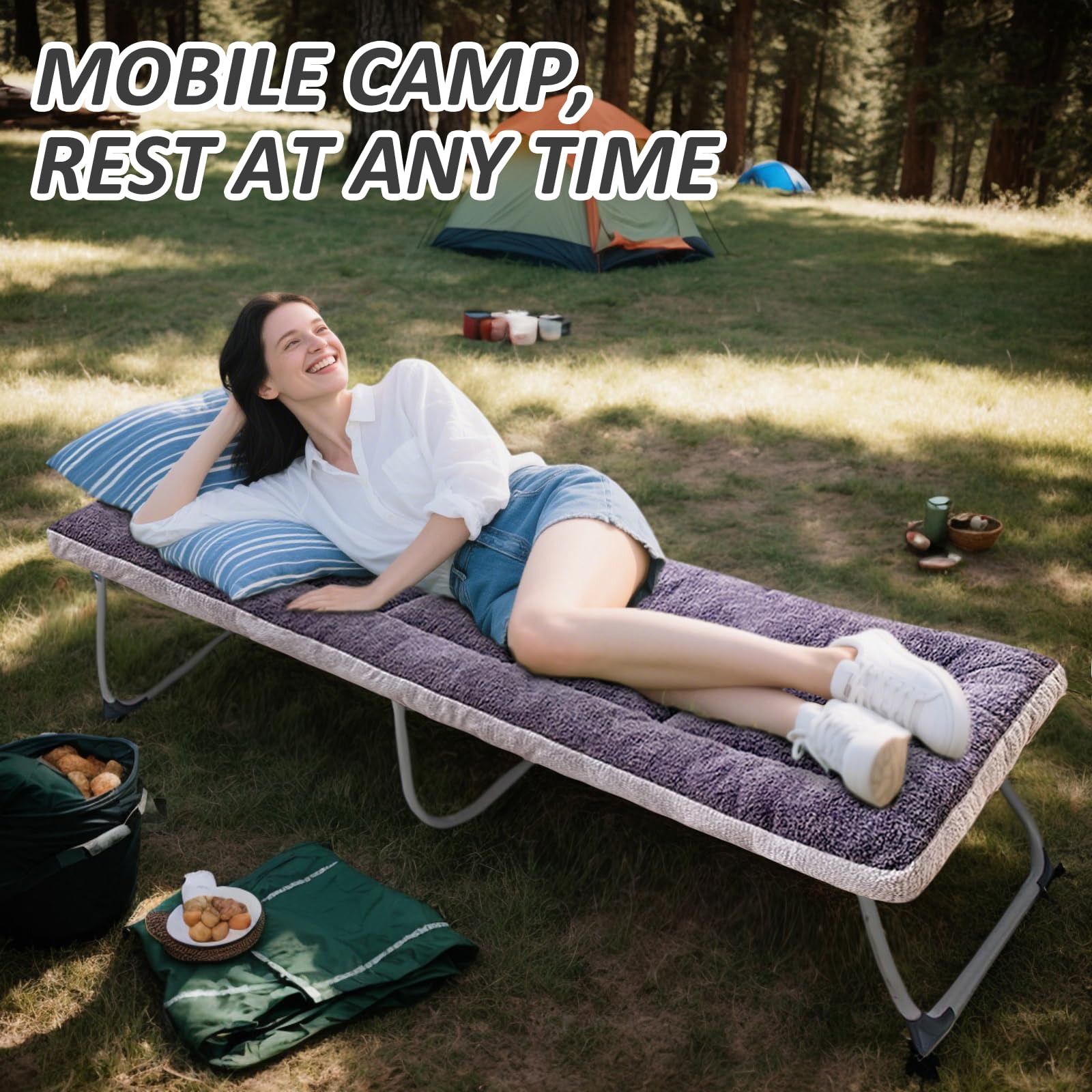 Flantree sleeping pad side-sleep comfort demonstrates extra thick cushioning for pressure-free rest