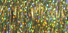 Flashabou Magnum Holo Gold adds radiant flash to large flies for versatile freshwater and saltwater use.