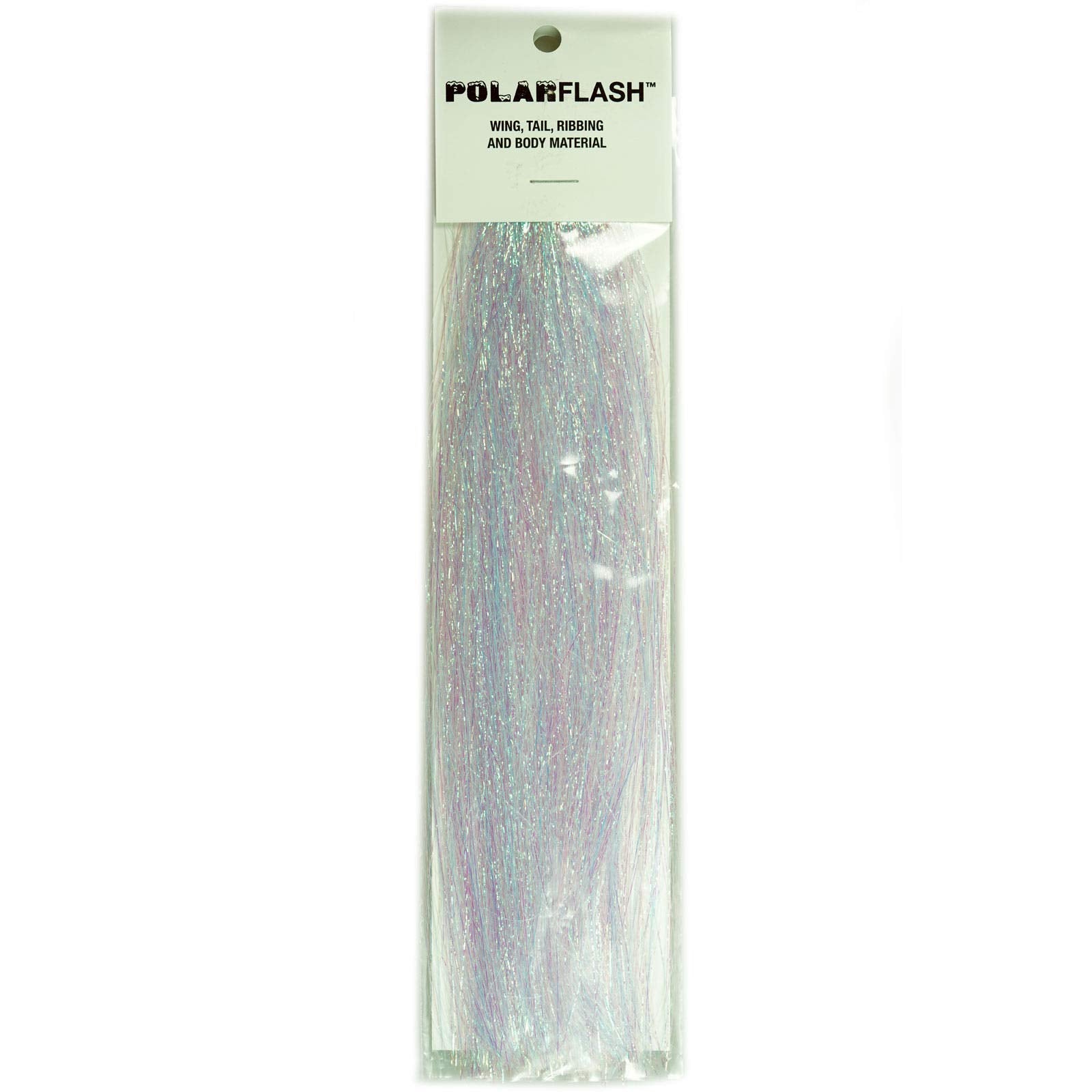 Flashabou PolarFlash Rainbow Pearl shimmering fibers brighten flies for both fresh and saltwater fishing