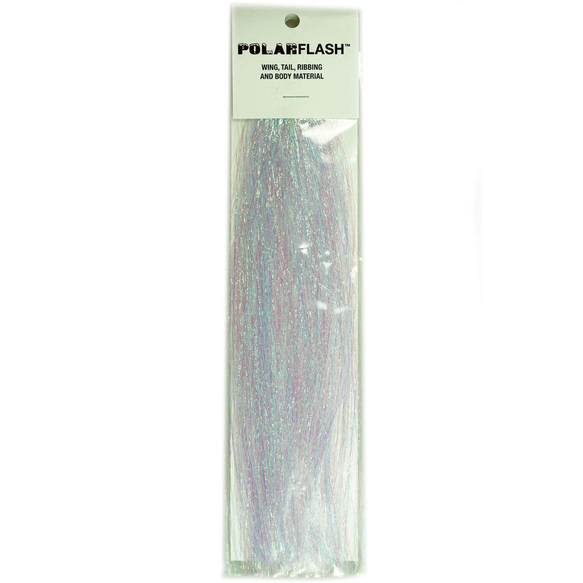 Flashabou PolarFlash Rainbow Pearl shimmering fibers brighten flies for both fresh and saltwater fishing