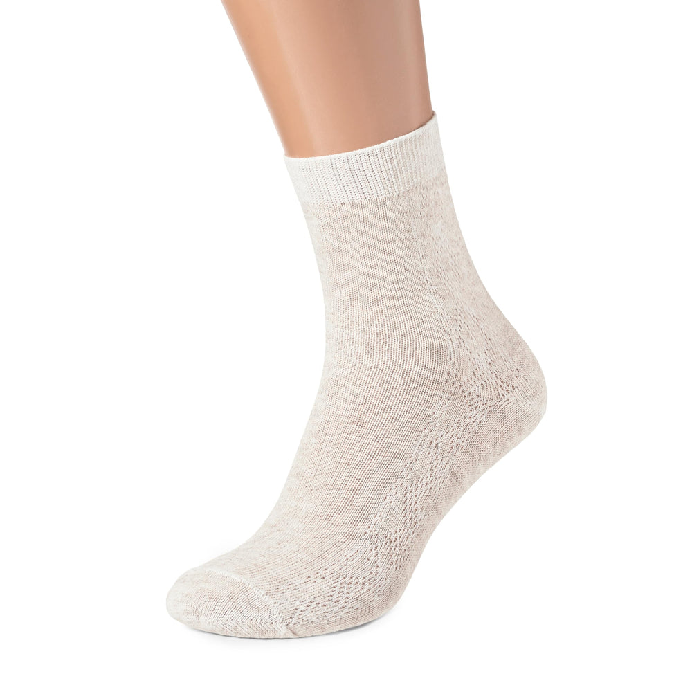 FlaxSox perforated pattern highlights airy breathability for warm days.