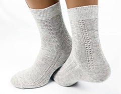 FlaxSox thin breathable organic linen socks for women, on foot, lightweight and cooling.